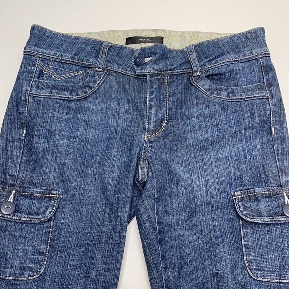 NOIR Women’s 8 Cargo Crop Blue Jeans - Picture 2 of 4
